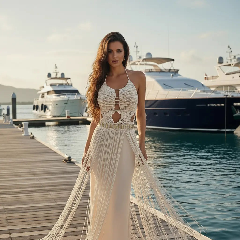 Artemis Bohemian Macramé Dress | Luxury Festival Couture
