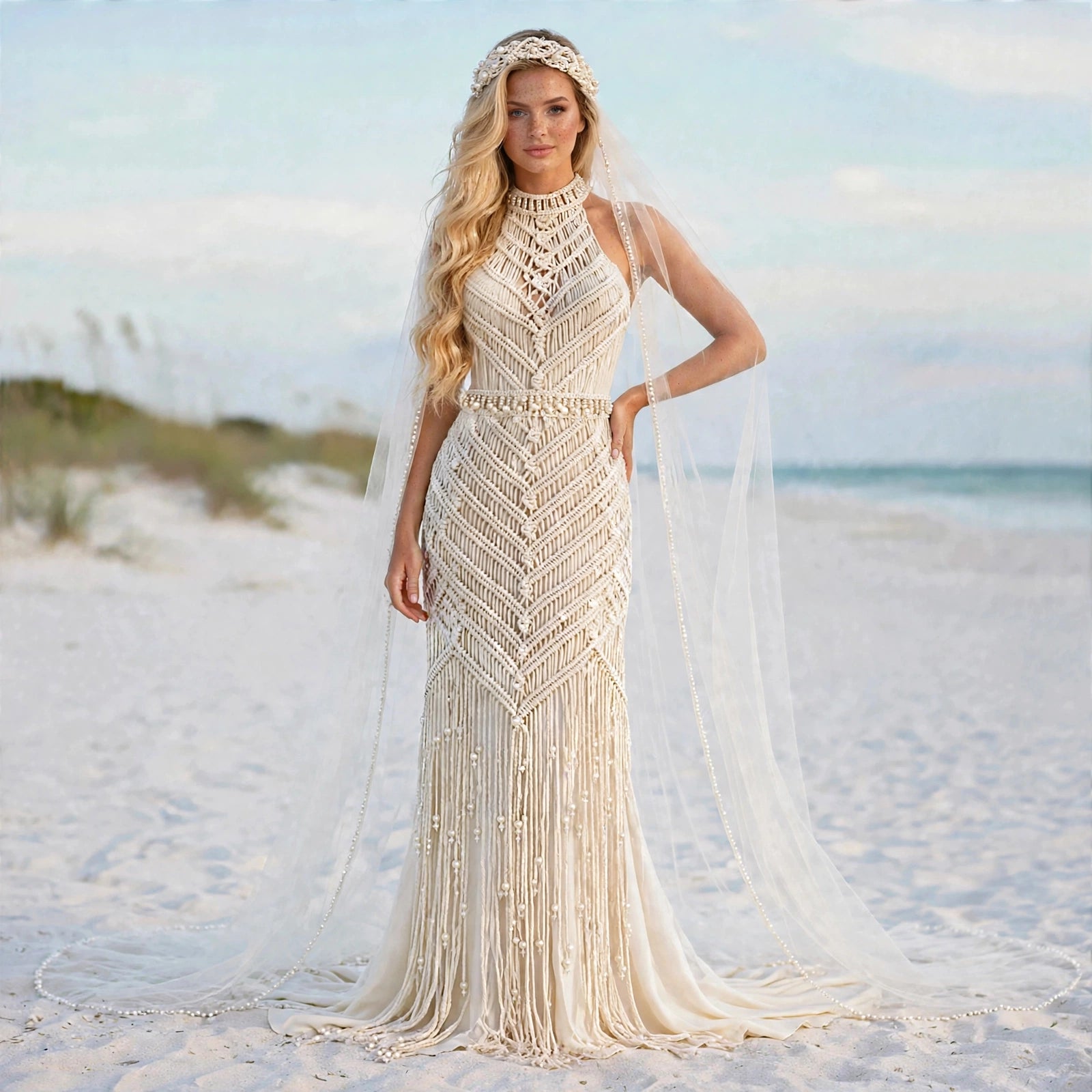 Custome Wedding Dress-Celestial Knot, Macramé Wedding dress