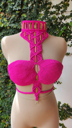 Macramé Crop Top - Removable Long Sleeves Nefertiti