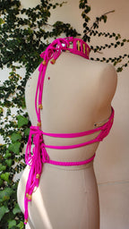 Macramé Crop Top - Removable Long Sleeves Nefertiti