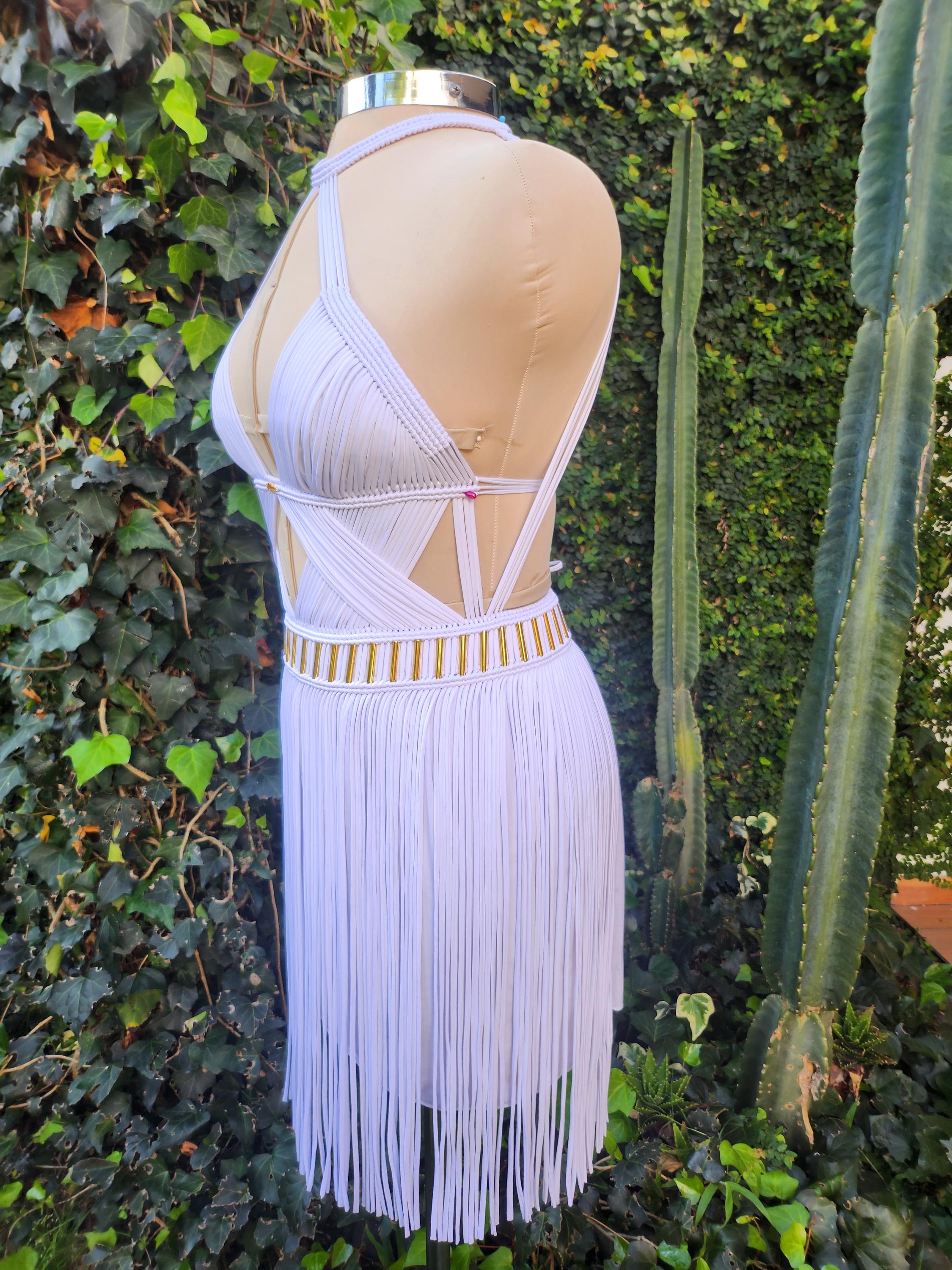 Macramé Mini Dress - Sexy Vacation & Beach Party Outfit