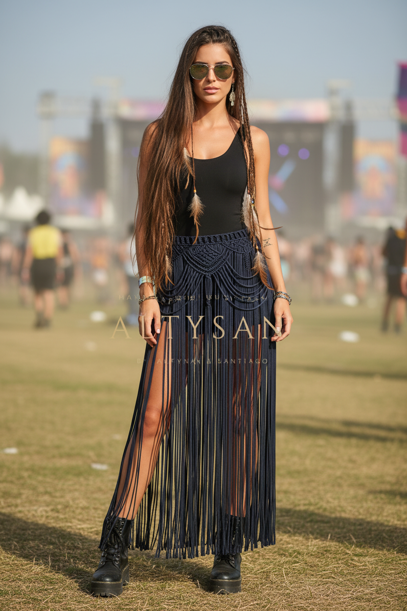 Handmade Macramé Convertible Skirt - Multifunctional Festival & Beach Wear