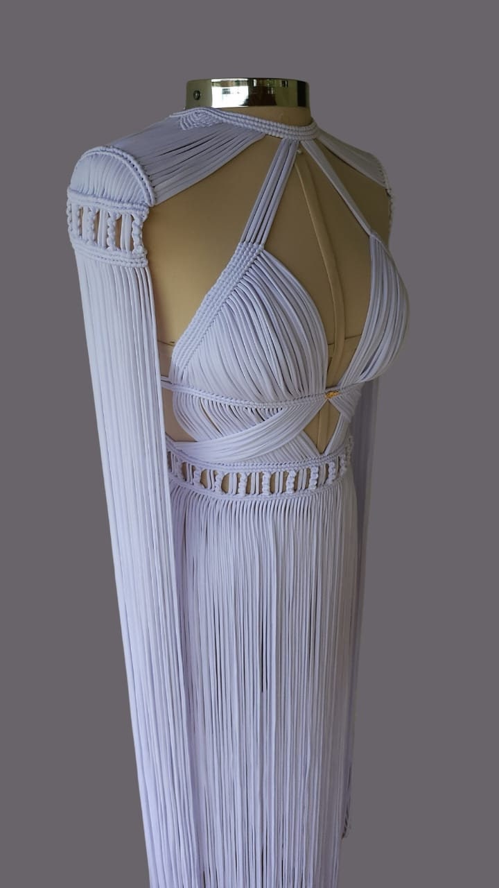 Red dress, Boho Beach Wedding Dress - Macrame Festival Outfit - HERA Collection