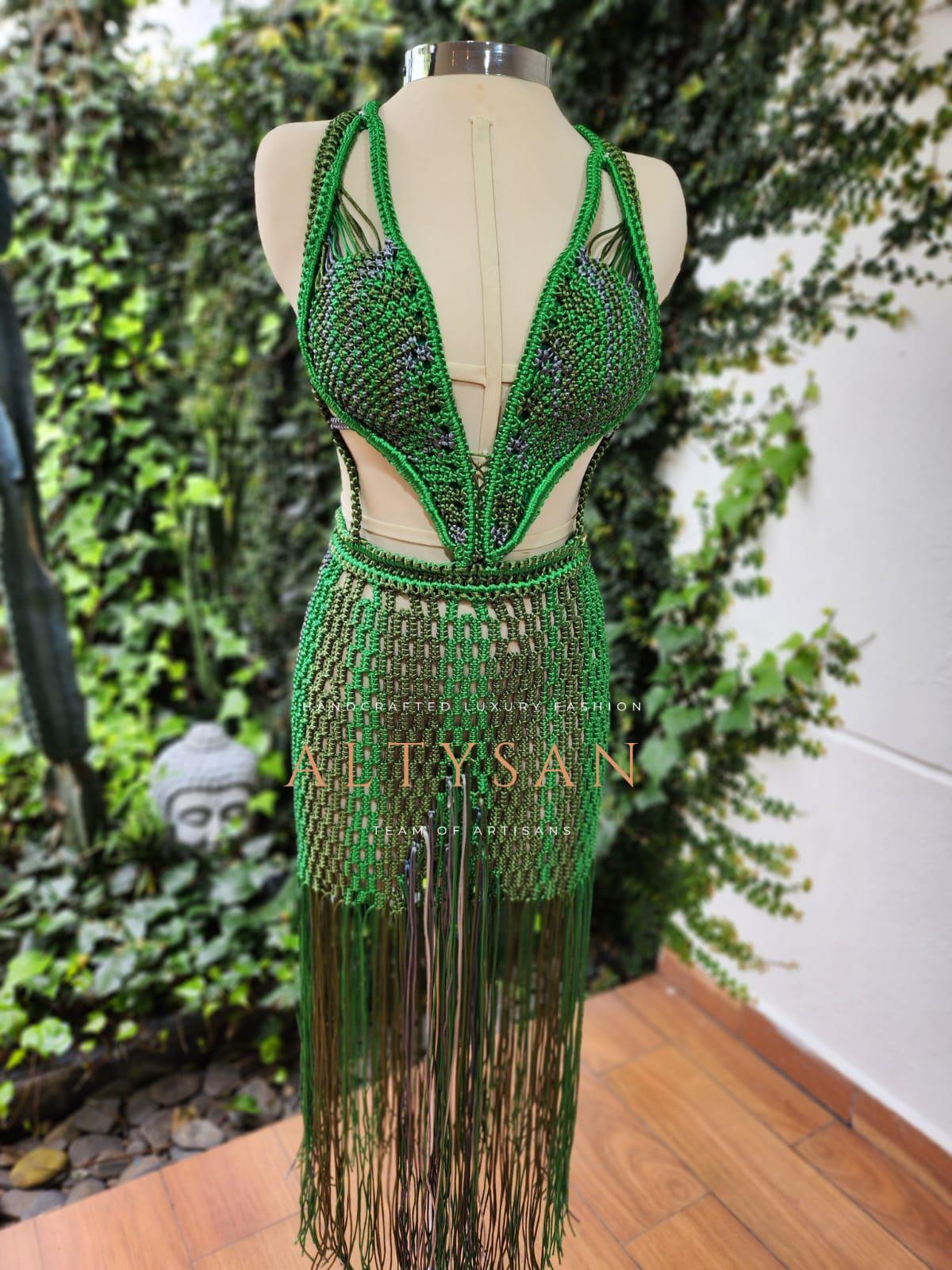 Elegant dress, Festival clothing, Macrame dress, Festival outfit,party outfit,exclusive design, Midi dress, Beach party dress, Festival dress. - ALTYSAN