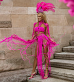 Nefertiti Macramé Two-Piece Set - Removable Sleeves Festival Outfit