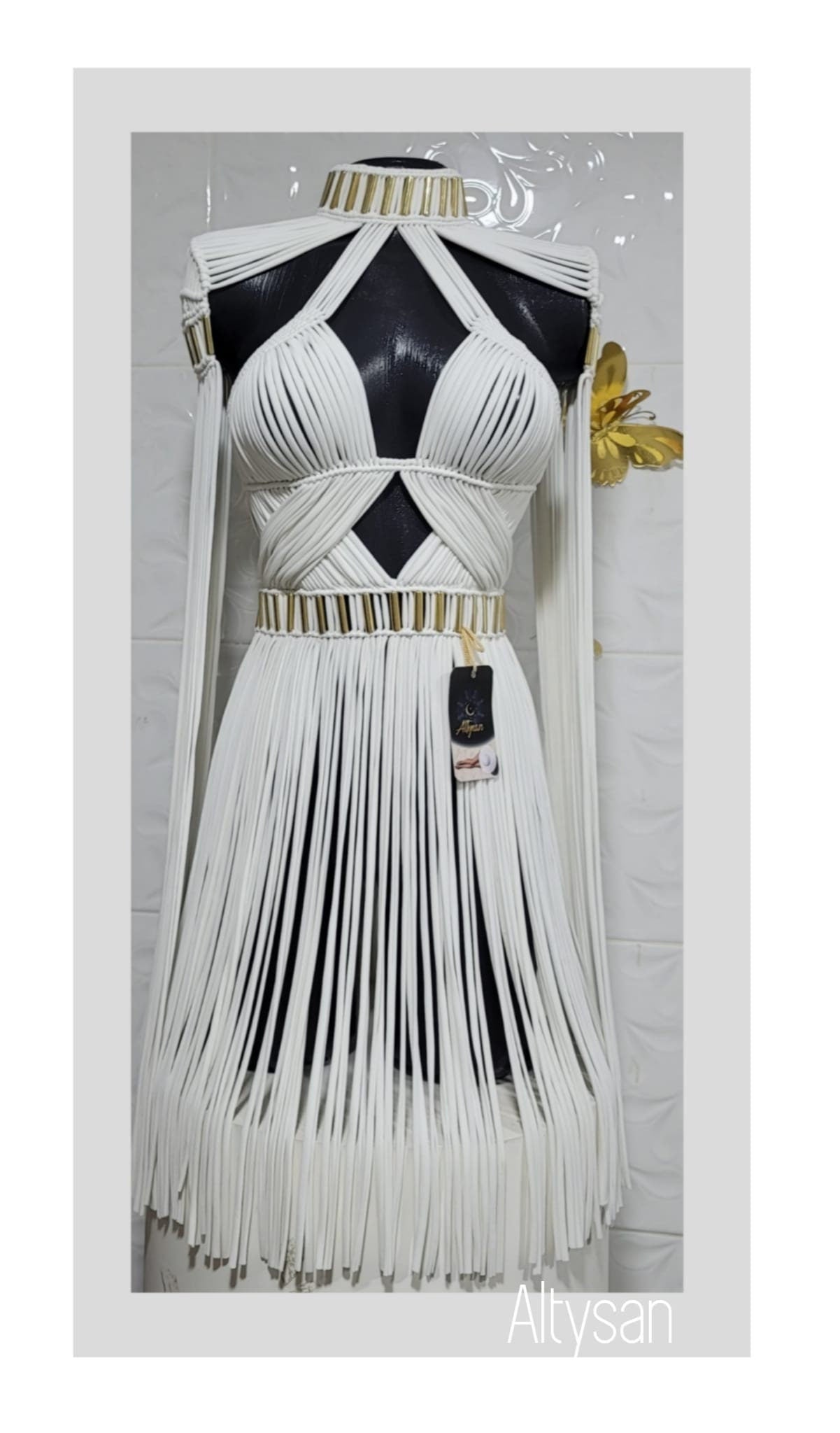 Ariel Short Macrame Dress - Boho Wedding & Festival Dress