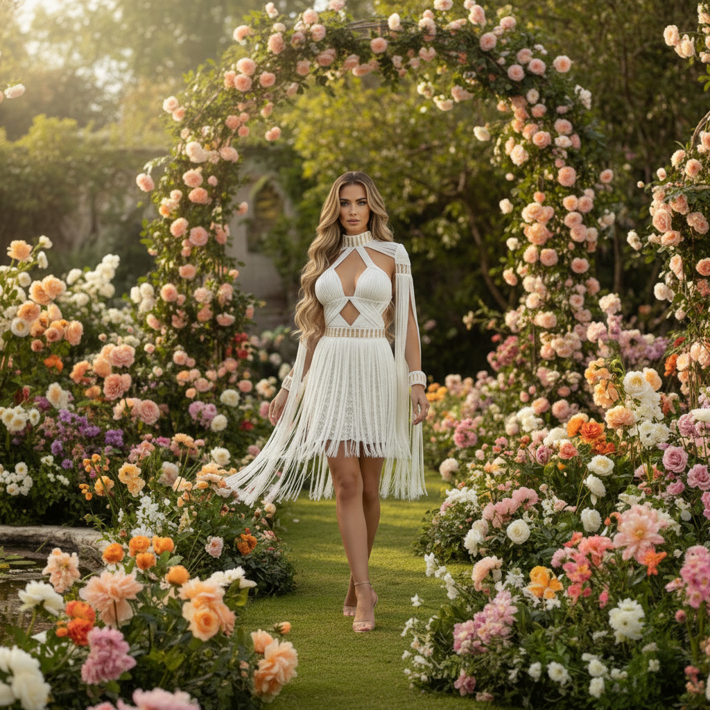 Ariel Short Macrame Dress - Boho Wedding & Festival Dress