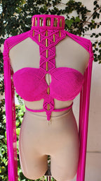 Nefertiti Macramé Two-Piece Set - Removable Sleeves Festival Outfit