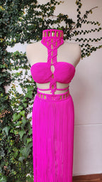 Macramé Crop Top - Removable Long Sleeves Nefertiti