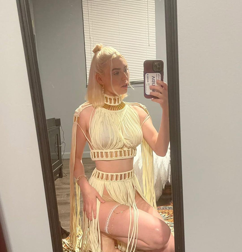 Party dress, Maxi dress festival clothing, rave outfit, burning man, festival dress. Amunet Set.