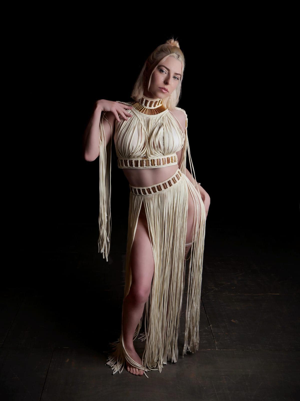 Goddess Statement Macrame Set - Two-Piece Festival Outfit Amunet