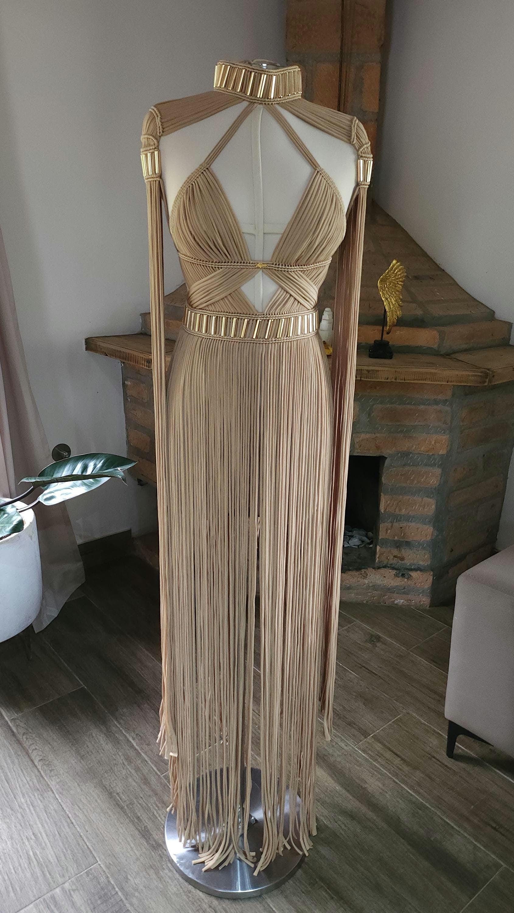 Macramé Festival Dress - Luxury Fringe Boho Rave Outfit