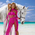 Nefertiti Macramé Two-Piece Set - Removable Sleeves Festival Outfit