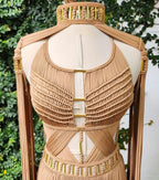 White Macramé Halter Dress - Boho Wedding & Resort Gown