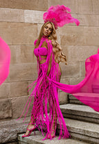 Nefertiti Macramé Two-Piece Set - Removable Sleeves Festival Outfit