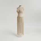 Macrame Maxi Dress - White Halter Wedding & Yacht Dress - Sekhmet