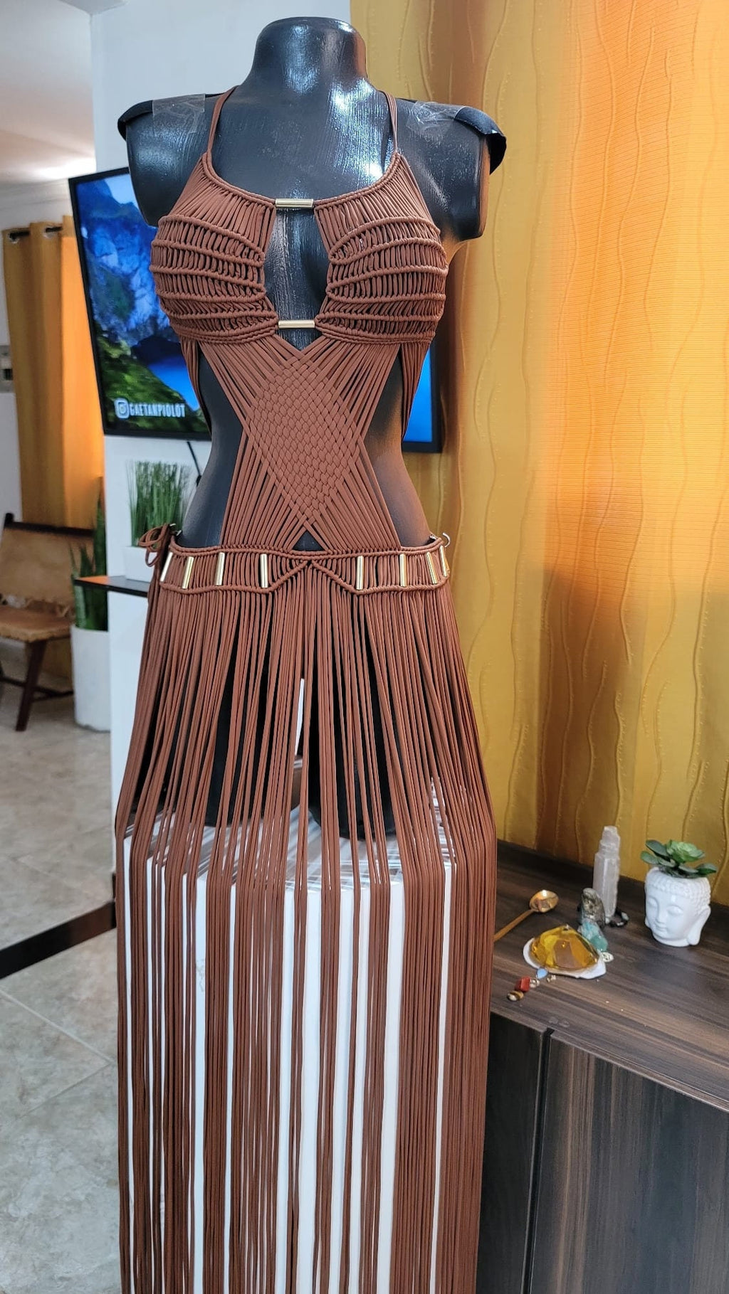 Festival outfit Dress Bride Macrame Dress BurningMan Maxi Dress Beachwear Goddess Vintage Crochet Dress Bohemian Party Dress Wedding