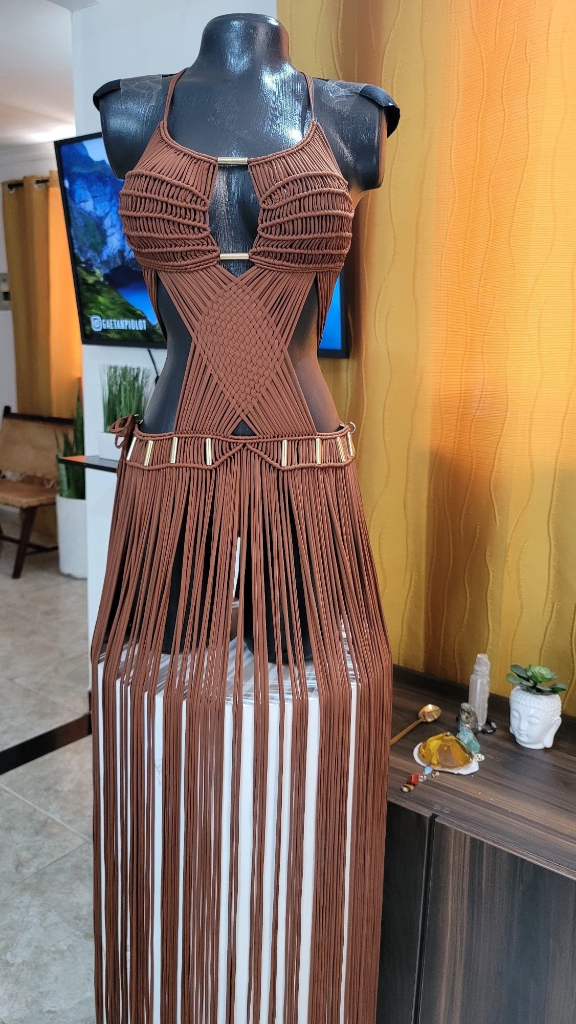 Festival outfit Dress Bride Macrame Dress BurningMan Maxi Dress Beachwear Goddess Vintage Crochet Dress Bohemian Party Dress Wedding