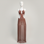 Macrame Maxi Dress - White Halter Wedding & Yacht Dress - Sekhmet