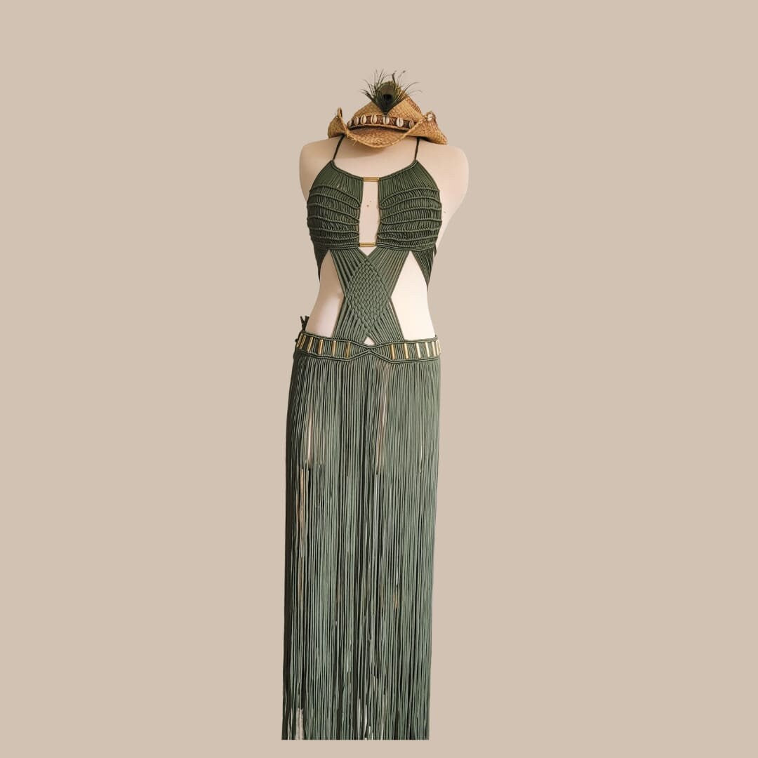 Festival outfit Dress Bride Macrame Dress BurningMan Maxi Dress Beachwear Goddess Vintage Crochet Dress Bohemian Party Dress Wedding