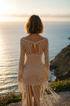 Macrame Beach Cover Up Dress - Handmade Crochet Swimsuit Cover Up for Women