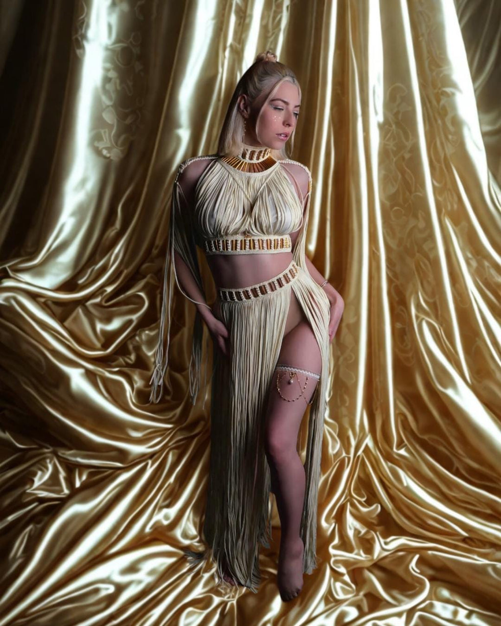 Party dress, Maxi dress festival clothing, rave outfit, burning man, boho set, beach outfit, rave girl, festival dress. Amunet Set.
