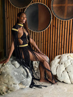 Macramé Greek Goddess Dress - Luxury Fringe Festival Gown