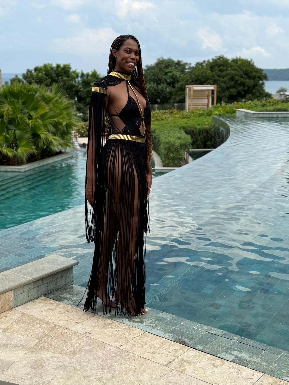 Macramé Greek Goddess Dress - Luxury Fringe Festival Gown