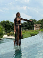 Macramé Greek Goddess Dress - Luxury Fringe Festival Gown