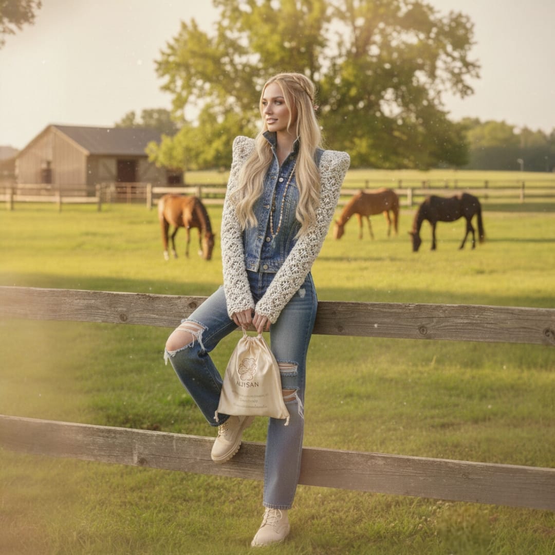 Denim Macramé Jacket Knotty