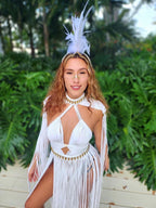 Greek Goddess Macrame Dress - Luxury Handmade Festival & Wedding Dress - Ariel