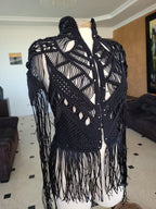 Scorpion Macramé Fringe Vest - Unisex Festival Statement Vest