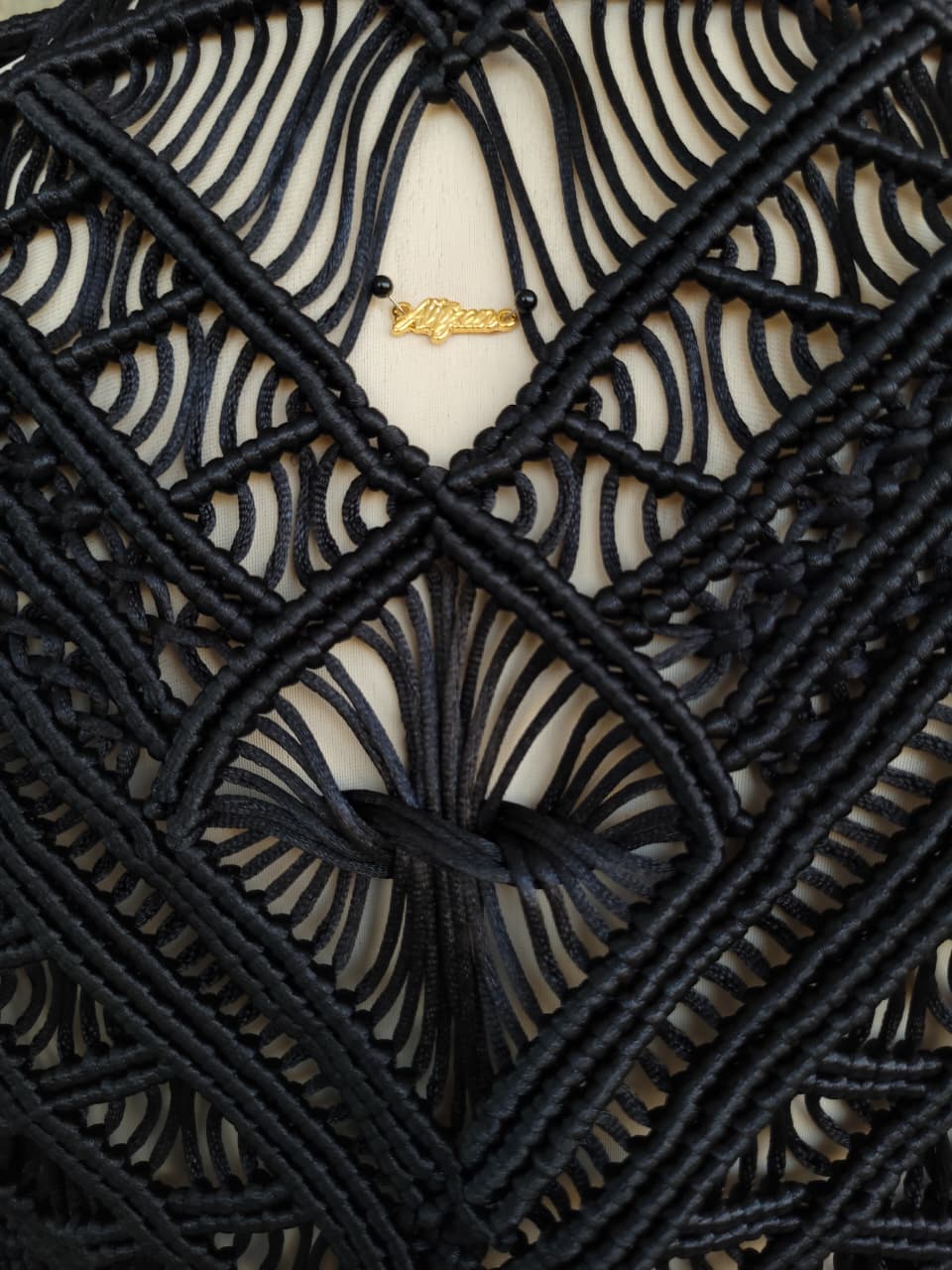 Scorpion Vest, Handmade Macramé Fringe Cape  – Unisex Festival & Boho Gothic Statement Piece