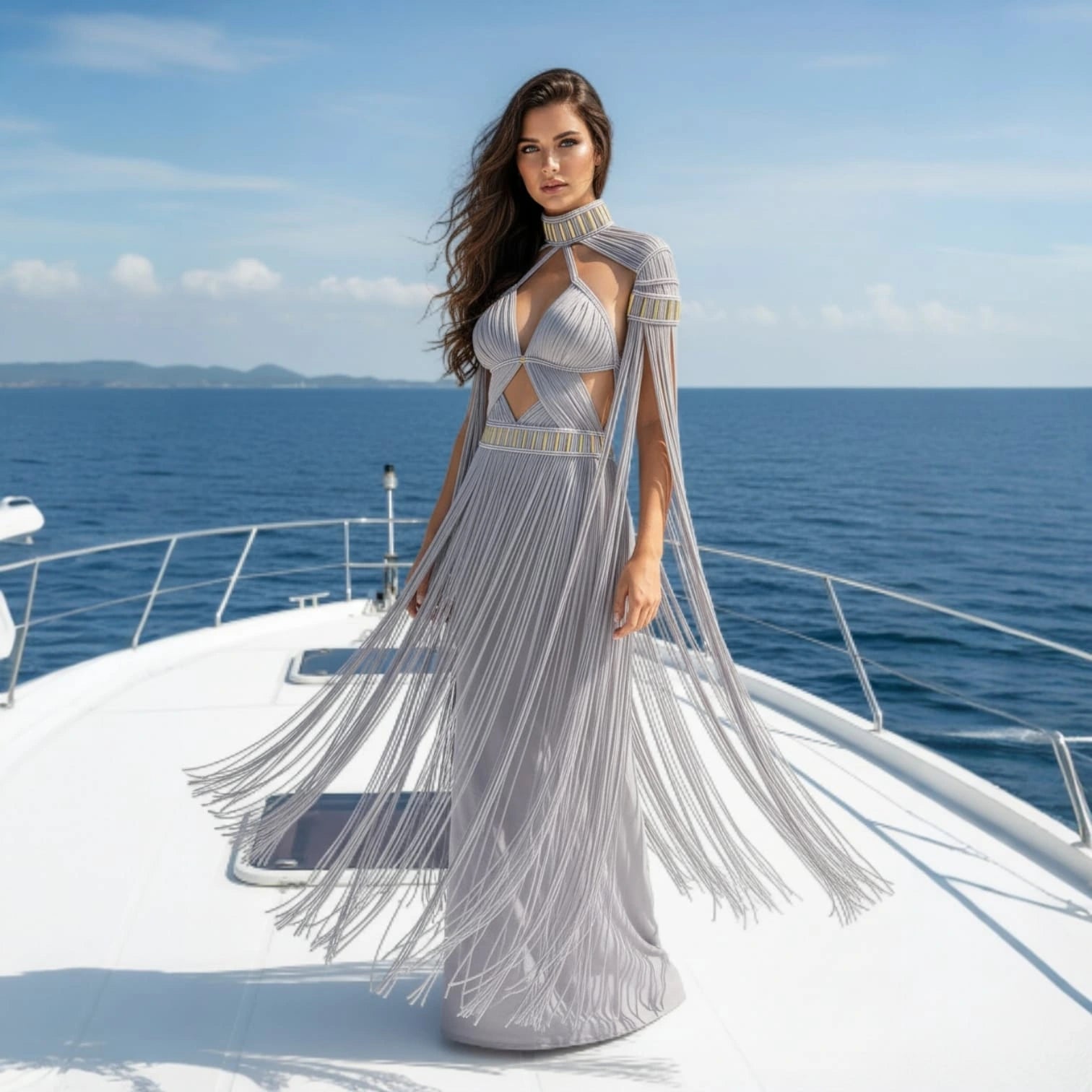 fringe festival dress silver fringe dress Women's Silver Fringed Party Dress | Summer Festival - Silver / L