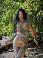 Boho Bikini Swimsuit, thong bikini sets, Festival Outfit, Womens Bikini Top, Handmade Bikini