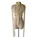 Goddess Statement Set Amunet, Luxury Macrame Two Piece, Festival Couture Outfit, Made to Order