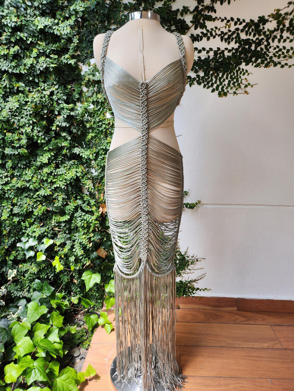 Luxury Couture Dress, dress deep v neck, Sophisticated Party Attire, slim womens clothing, bohemian fashion style