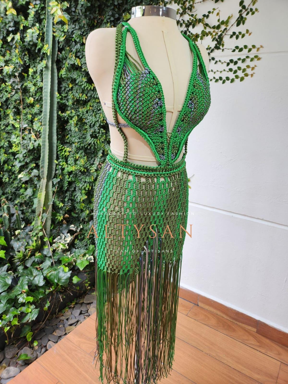 Macrame dress, Festival clothing, Macrame dress, Festival outfit, Rave outfit, Rave girl, Midi dress, Beach dress, Festival dress.