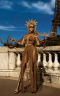 Gold Macramé Festival Dress - Goddess Outfit La Forza