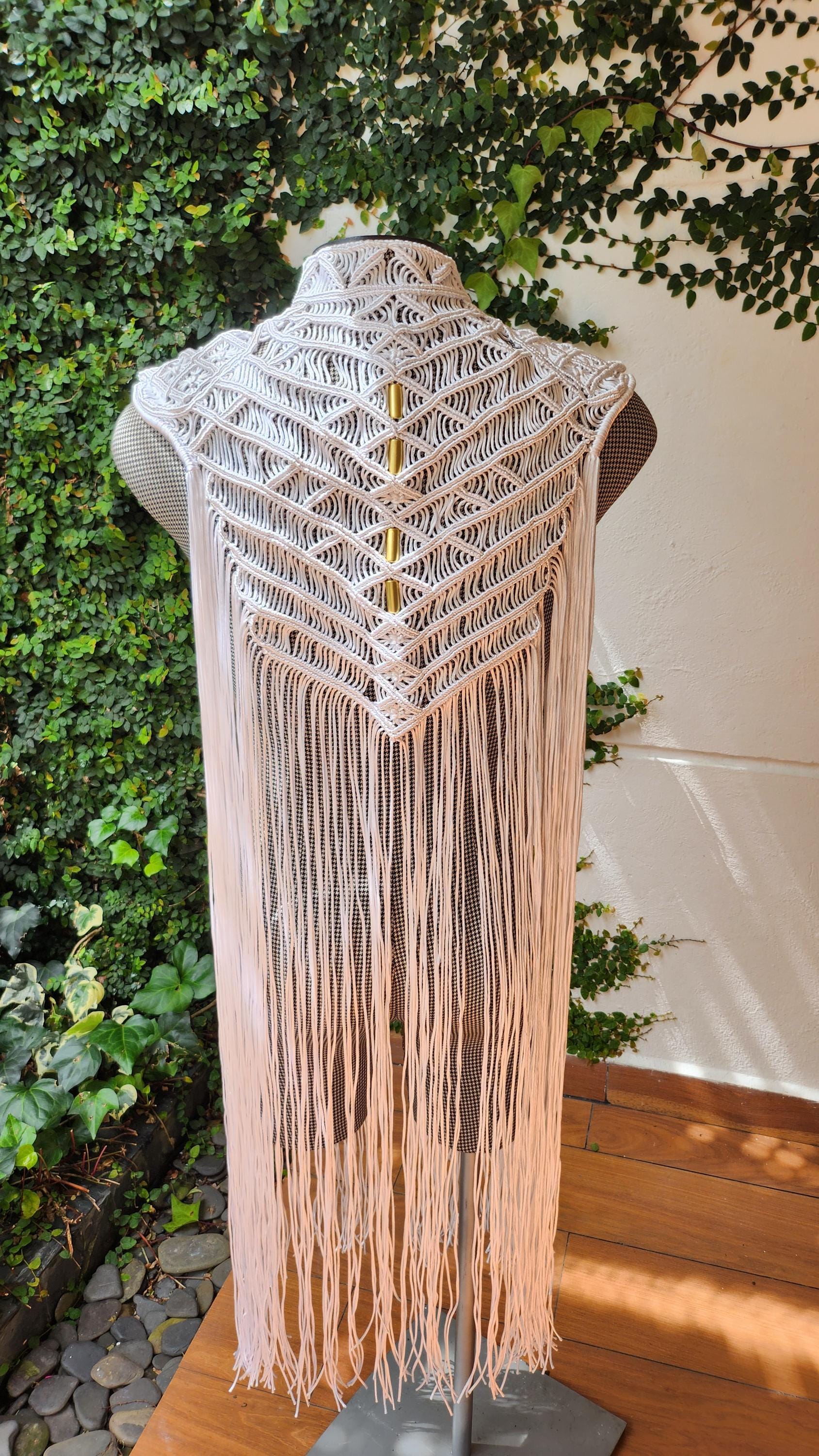 Men's Macramé Cape Horus – Unisex Festival Poncho