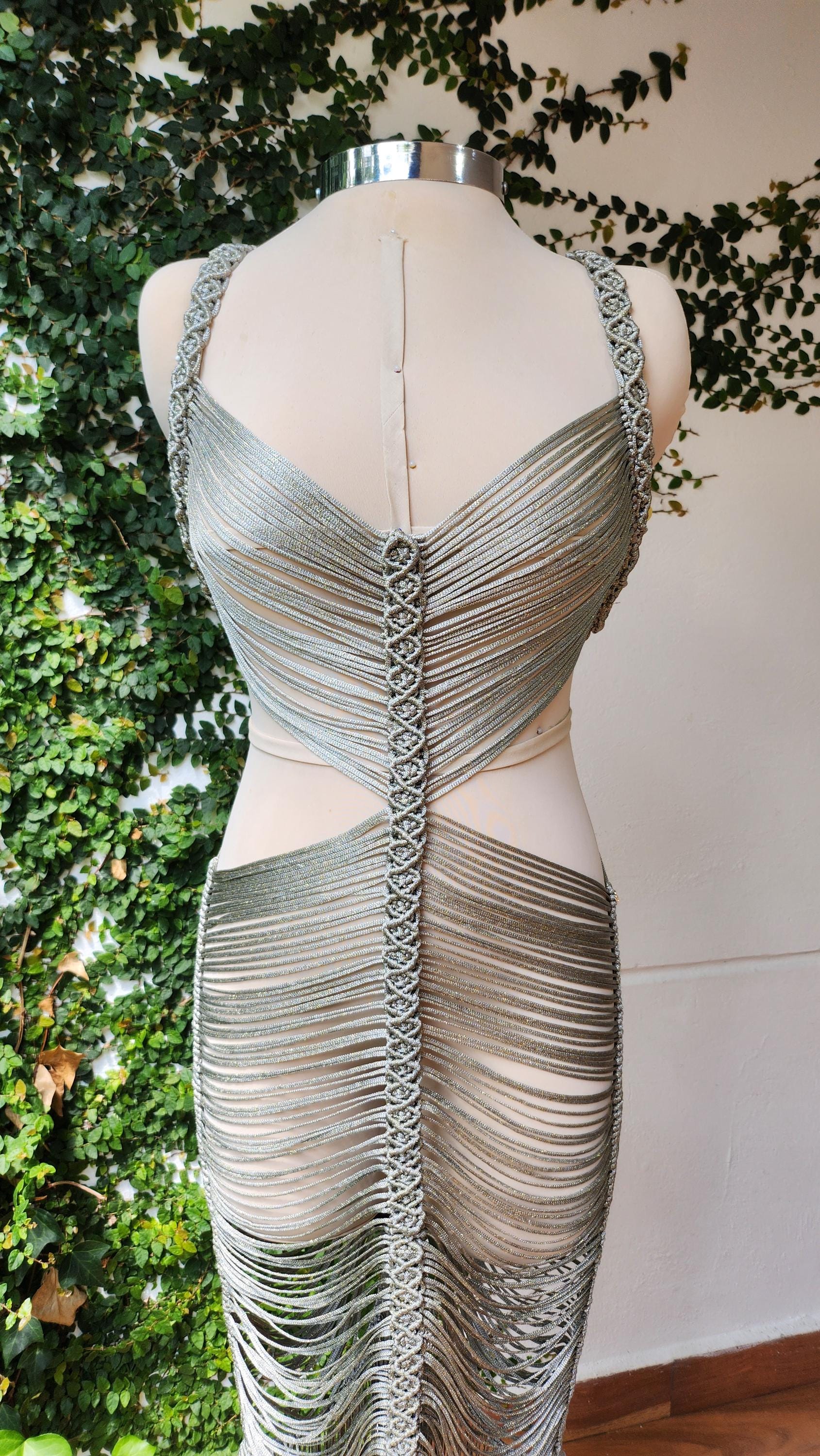 Luxury Couture Dress, dress deep v neck, Sophisticated Party Attire, slim womens clothing, bohemian fashion style