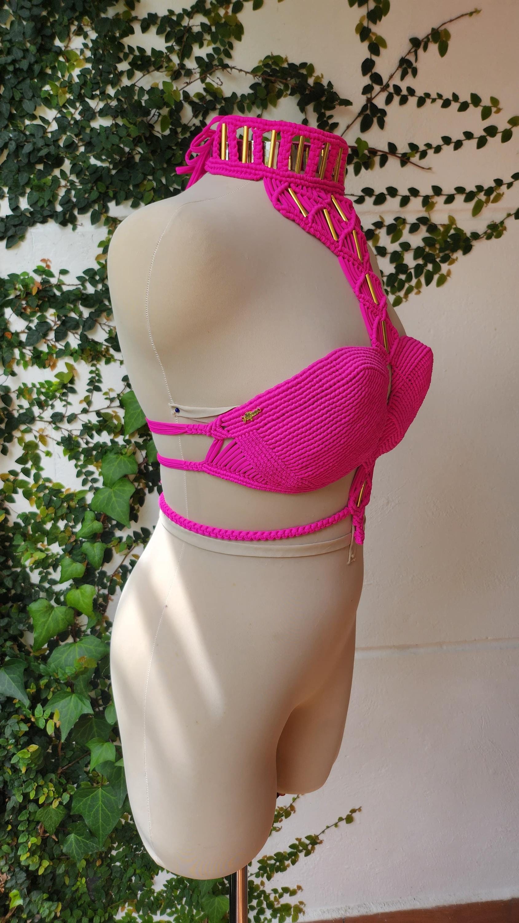 Nefertiti Crop top Festival outfit, rave outfit, burning man outfit, festival clothing, festival top, macrame top, boho top, bohemian top