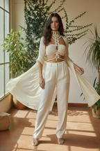 Macramé Crop Top - Removable Long Sleeves Nefertiti