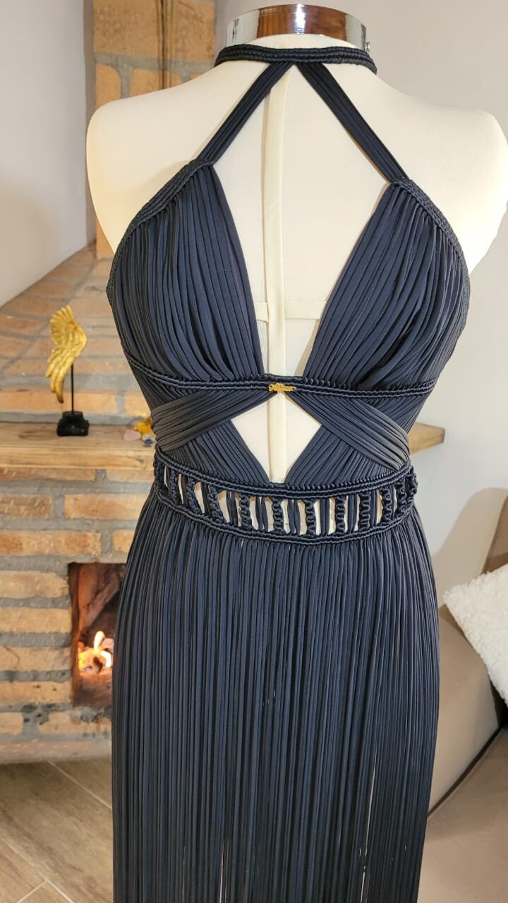 Festival clothing, Macrame dress, Festival outfit women, Rave outfit, Rave girl, Midi dress, Beach dress, Festival dress.