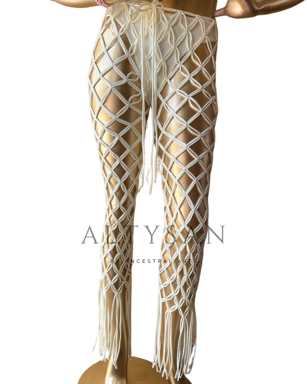 Macrame Pants, Burning Man lycra Pants, Bohemian pants