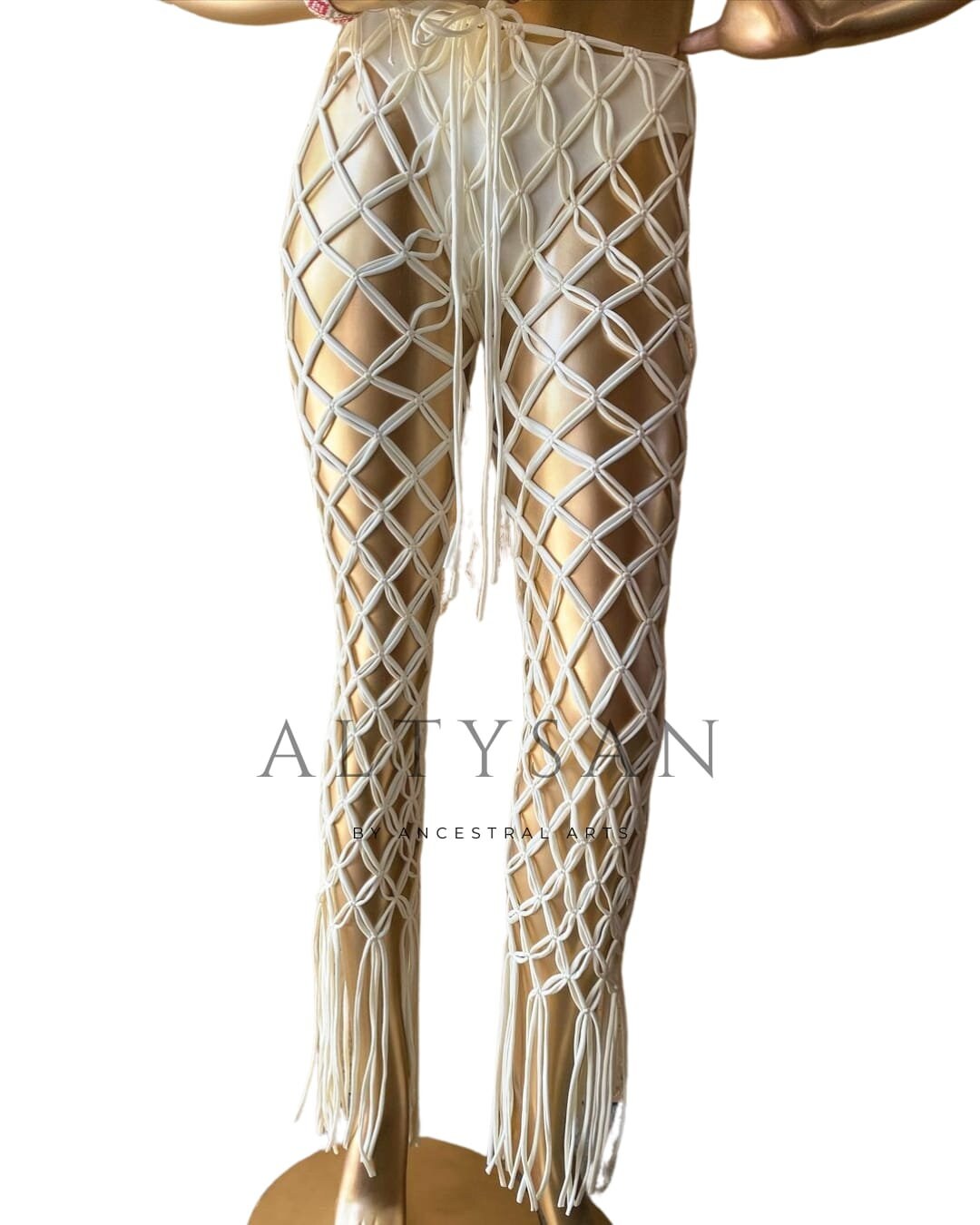 Macrame Pants, Burning Man lycra Pants, Bohemian pants