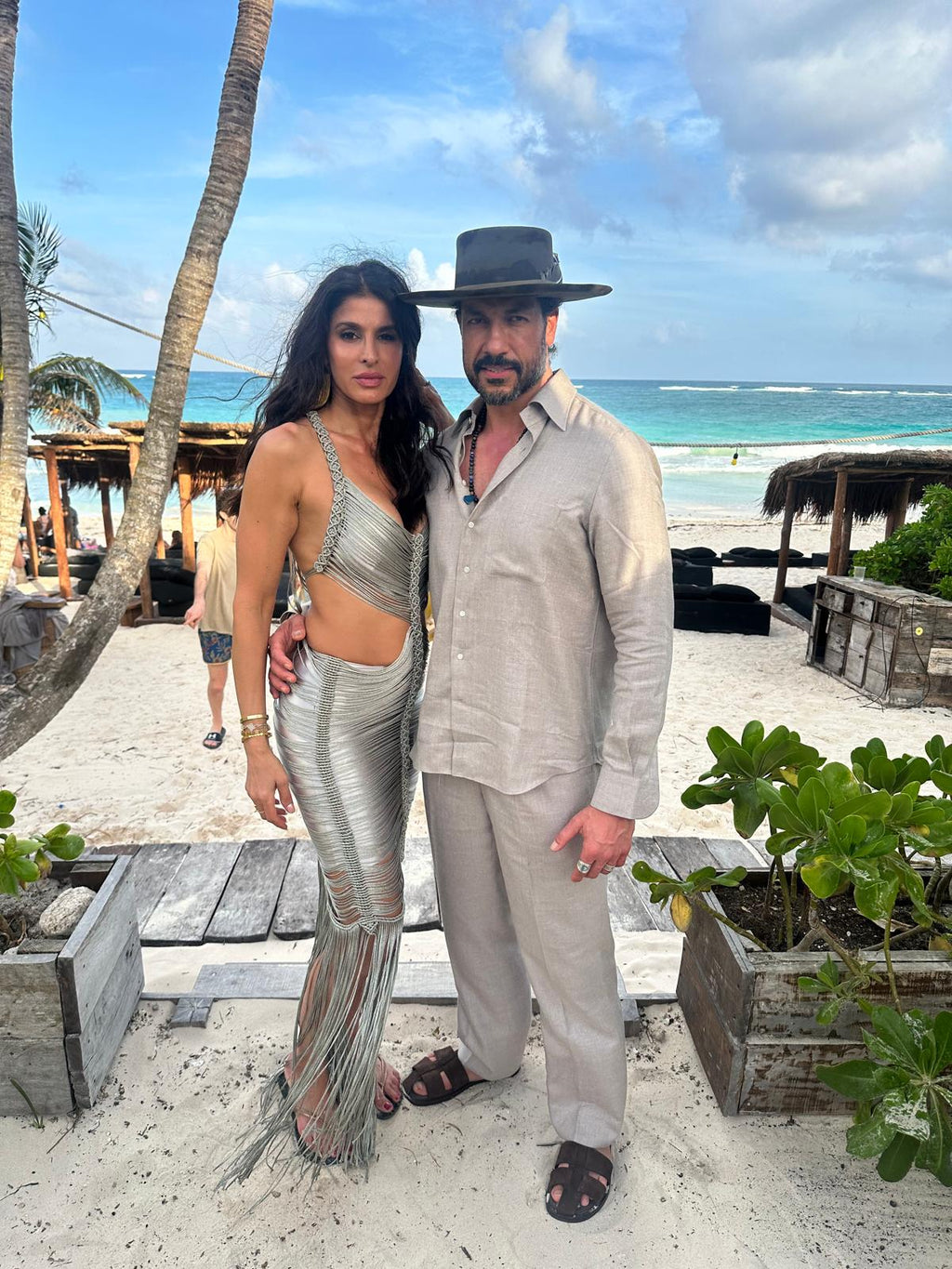 Luxury Couture Dress, dress deep v neck, Sophisticated Party Attire, slim womens clothing, bohemian fashion style