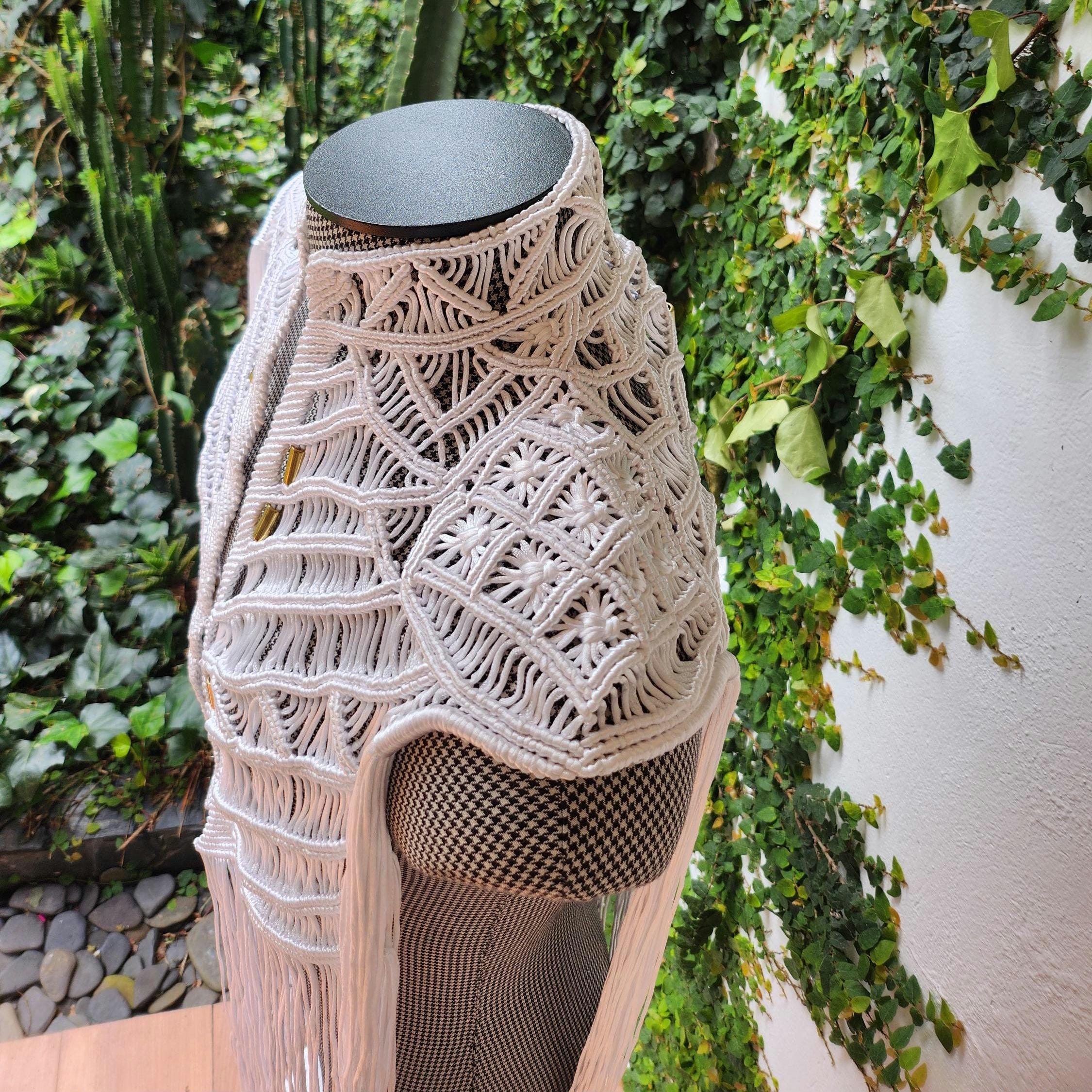 Men's Macramé Cape Horus – Unisex Festival Poncho