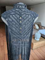 Men's Macramé Cape Horus – Unisex Festival Poncho