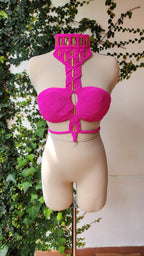 Macramé Crop Top - Removable Long Sleeves Nefertiti